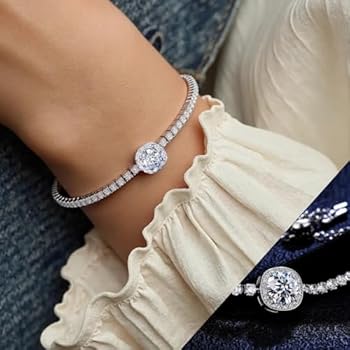 Moissanite tennis bracelet, 2CT 8mm lab-created moissanite