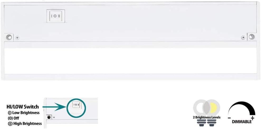 UC12-1K-HL-D LED, Undercabinet with Hi/Low Switch, 4000K, 12" L, 6W, 450 Lumens