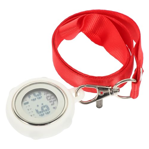 Reloj de bolsillo rojo de silicona y plástico con temporizador y semana para hospital