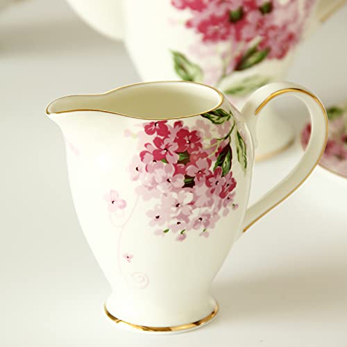 15 Pieces Tea Sets for Adults Coffee Cup Set for Afternoon Tea Porcelain Tea Cup and Saucer Set Bone China Cups Set of 6 - Image 4