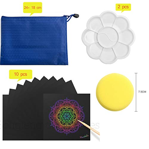 Sipliv Mandala Dotting Tools Set Mandala Stencil Ball Stylus Brush Acrylic Rod Paint Tray Set For Rocks Fabric Wall Nail Art Painting Coloring Drawing Drafting - 57 Pcs #TOP3