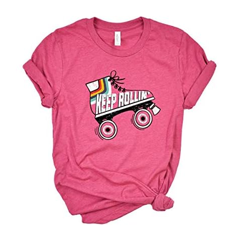 Simply Sage Market Keep Rollin' - Short Sleeve Graphic Tee- Raspberry Crew-Black Ink-Small Cover