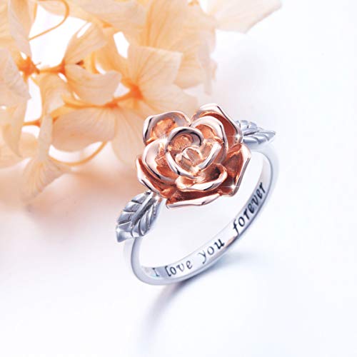 S925 Sterling Silver Wedding Engagement Rose Flower Celtic Knot Heart Love Jewelry Bands Promise Ring for Women Teen Jewelry3