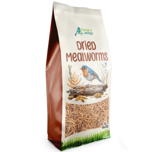 Premium Wild Bird Food 5L Refill, (5L Bag, Dried Mealworms)