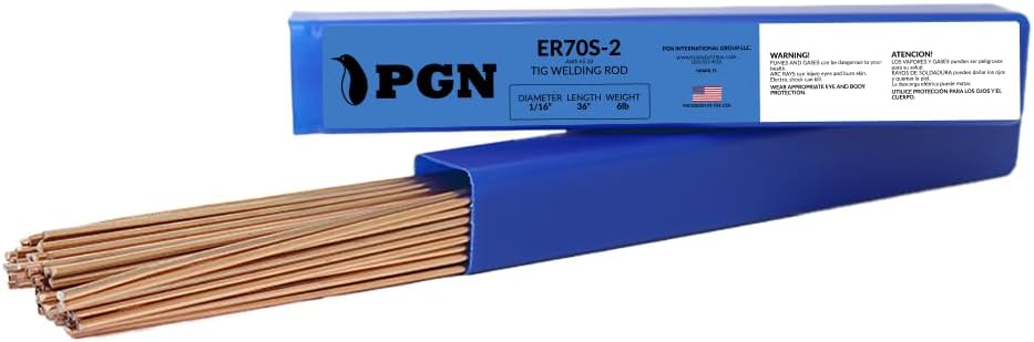 PGN ER70S-2 TIG Welding Rod 3/32″ x 36″ – 6 lb Pack | TIG Filler Rods for Mild & Carbon Steel | Precision & Clean Welds