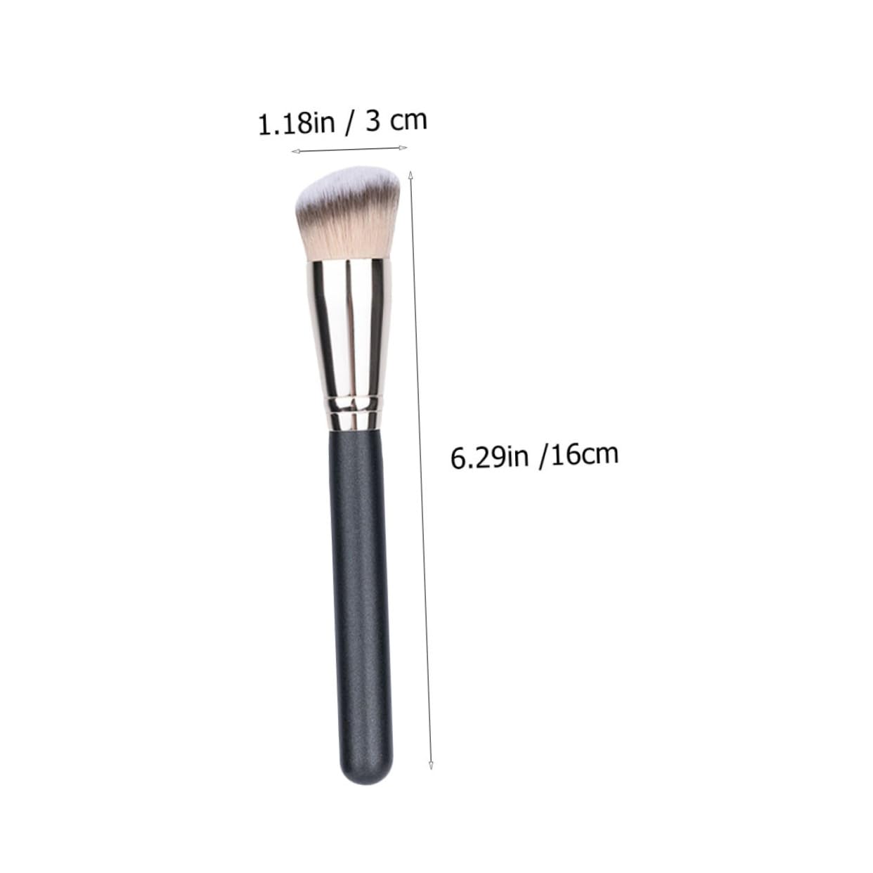 2Pcs Portable Makeup Brush for Women Ergonomic Foundation Concealer Applicators for Liquid and Powder Cosmetics for Beginners and Professionals