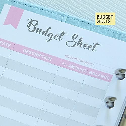Fan&Ran 2023 Planner Binder Set A6 - Weekly And Monthly Refills, Budget Sheets, Cash Zipper Pocket, Personal Size, Sky Blue #TOP3