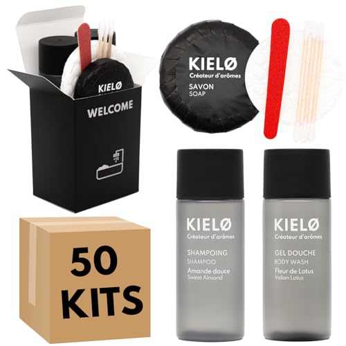 Kit de baño genérico para el hogar en negro | Ideal para alquileres estacionales y Airbnb | Envase elegante y compacto - Fragancia agradable | Completo y listo para usar