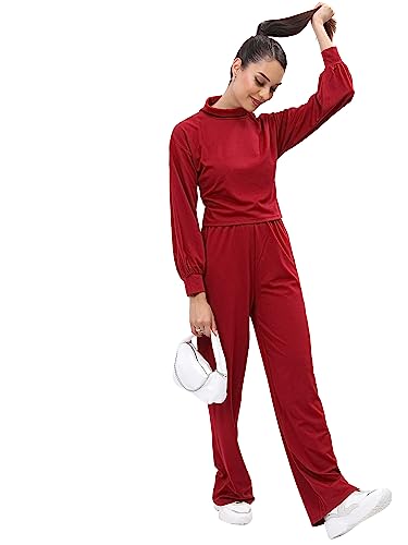 Image of KETCH Women's Polyester Blend Regular Fit Full Sleeve Co-Ord Set