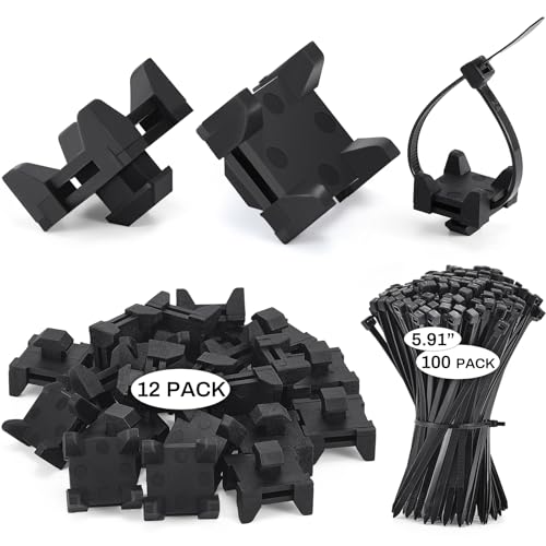 GliCraft 12316, 15 and 40 Series Nylon Cable Zip Tie Mounting Block Compatible with 8020 Cable Tie Mount for Wire Management(12 Set)