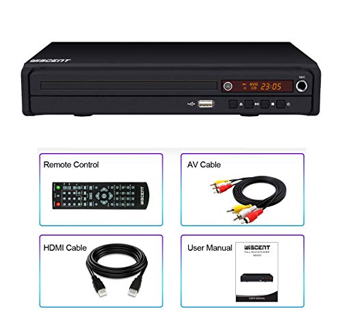 WISCENT Compact DVD Player for TV, Multi-Region Free, with HDMI/RCA/USB/MIC,Full HD Picture Quality,Anti-Skip,CD/DVD Player for Smart TV(not Blu-ray Player) by WISCENT - Image 9