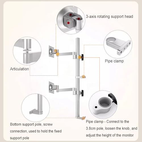Support mural écran PC orientable et inclinable pour moniteur 16-32" - 4