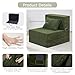 HILERO Folding Sofa Bed, 4 in 1 Convertible Sleeper Chair with Pillow, Single Memory Foam Fold Out Chair Bed, Modern Floor Futon Sofa Couch Mattress for Living Room/Guest/Apartment, Green