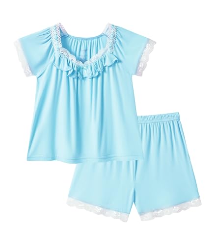 Image of Baby Girls Outfits Sets Summer Tee and Shorts Toddler 2-Piece Set for Kids Cooling Clothes,Viscose Made from Bamboo