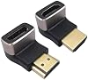 Adaptador HDMI 2.1 en ángulo recto de 90 y 270 grados, conector macho a hembra, dorado, paquete de 2, WISYIFIL 8K 2