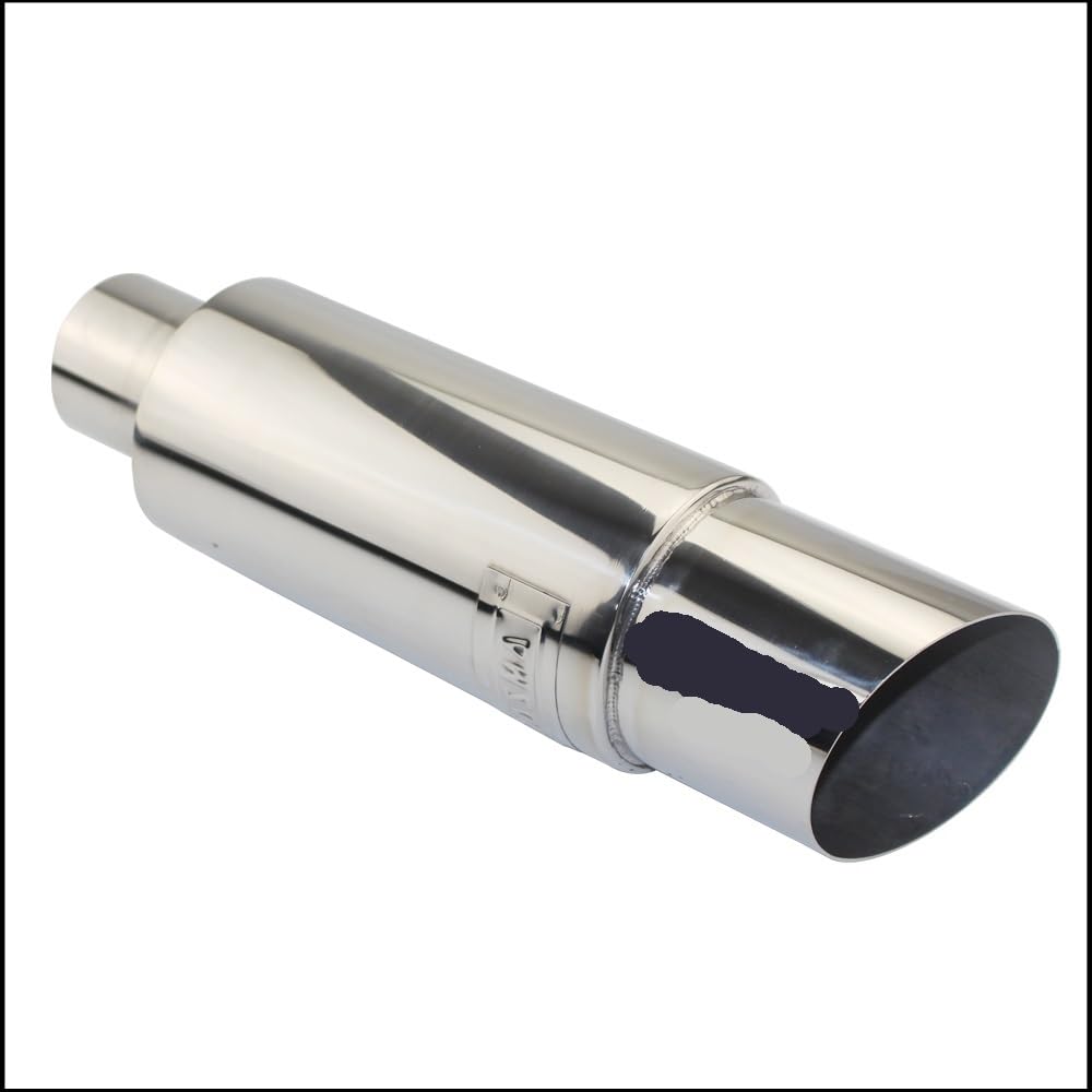 Cola de escape de acero universal con salida de 89mm y acabado Premium 8