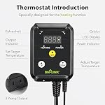 BN-LINK Reptile Thermostat Contrôleur de température, Thermostat de chauffage numérique pour le démarrage des semences, la germination des plantes, serre, incubateur, broyeur, brassage, réservoir de reptiles, 40-108°F, 1000W, ETL Inscrit