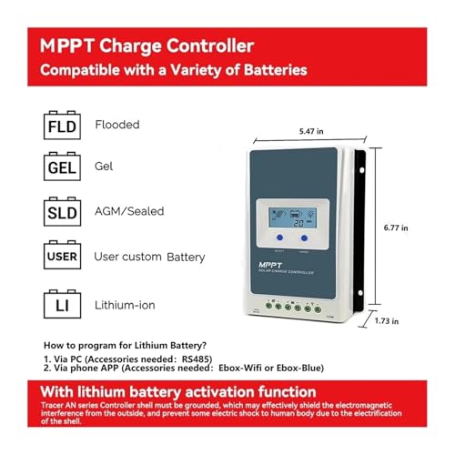 Régulateur de charge MPPT 40A pour protéger et charger une batterie lithium - 3