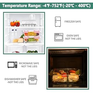 HOMBERKING 8 Pack Glass Meal Prep Containers 3 Compartment, 36oz Glass Food Storage Containers with Lids, Airtight Glass Lunch Bento Boxes, BPA-Free & Leak Proof (8 lids & 8 Containers) - Pink