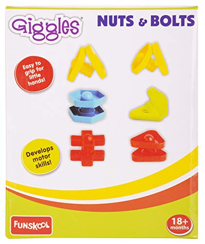 Image of Giggles - Nico The Giraffe & Funskool Nuts and Bolts, Shape & Colours