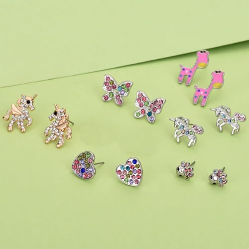 Image of 30 Pairs Hypoallergenic Earrings for Girls Sensitive Ears with Stainless Steel Post -Assorted Cute Stud Earrings for Teens Girls Women