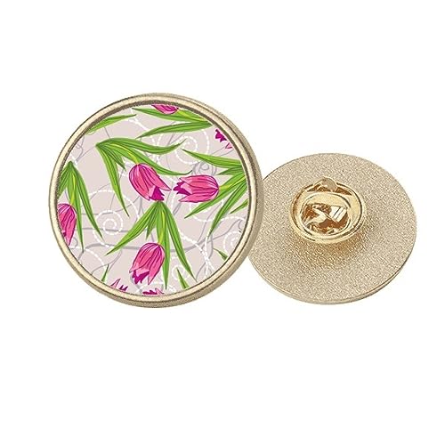 Broche ronde en métal doré M accessoire mode tendance pour femme