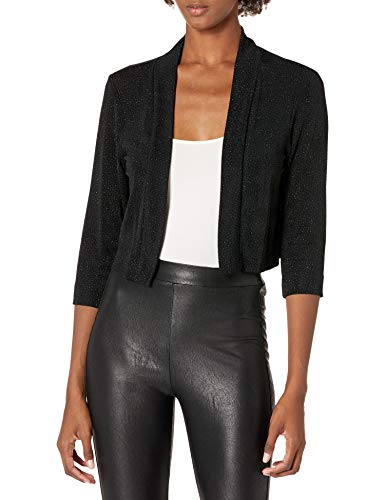 Ronni Nicole Women's 3/4 Sleeve Embellished Shrug, Black, Large