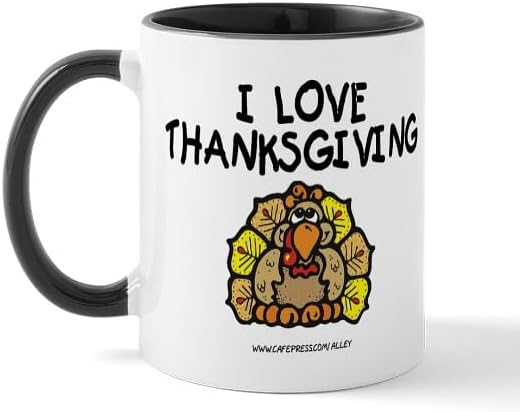 CafePress I LOVE THANKSGIVING Mug 11 oz (325 ml) Ceramic Coffee Mug