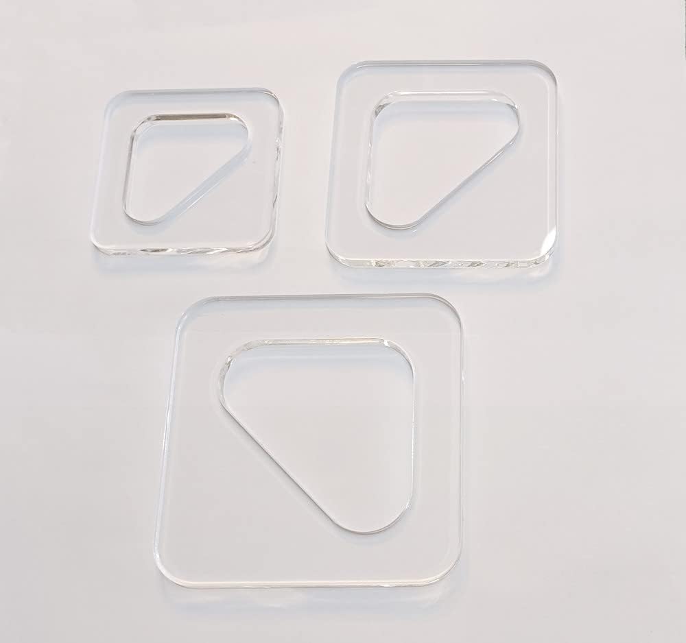 3pcs Router Template and Charcuterie Board Handle, Triangle Laser Cut Acrylic Router Template for Woodworkers and Makers