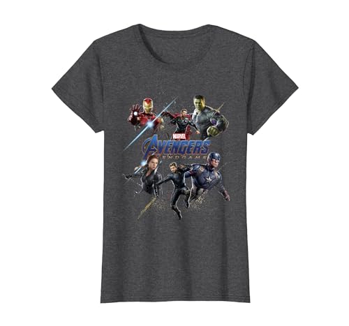 Marvel Avengers Endgame Heroes Logo T-Shirt, Women, Dark Heather Grey, Medium