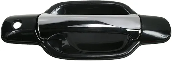 TRQ Front Right Exterior Door Handle Chrome & Black Passenger Side Compatible with 2004-2012 Chevrolet Colorado GMC Canyon