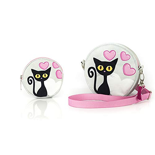 Shellbag Gato Black Cat Collection Conjunto de una Bolsa Redonda con un Bolso para una Niña Bolso con un Gato/ Un conjunto de un gatito con un gato y una billetera/premium quality made in Europe 2018