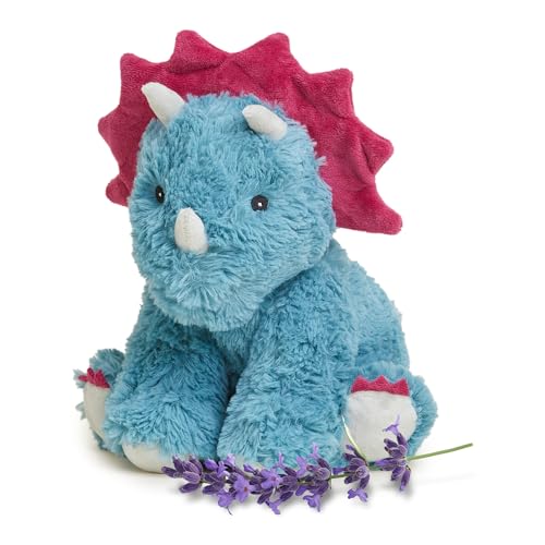 Image of warmies Microwavable & Weighted Stuffed Animals, Triceratops - Heated Stuffed Animal Plushie for Warmth & Comfort - Cute Soft Plush Toys for Adults & Children (Boys, Girls, Babies & Toddlers)