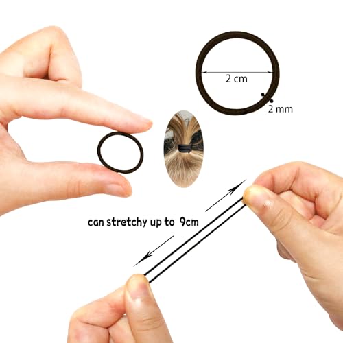 Image of 200PCS Small Hair Ties,No Crease Baby Hair Ties | Black Elastic Hair Ponytail Holder Hair Accessories for Baby Girls Infants Toddlers Kids