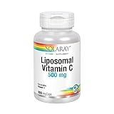 SOLARAY Liposomal Vitamin C 500mg, Fat Soluable Vitamin C, Vegcaps, Sin Sabor, 100 Unidad,