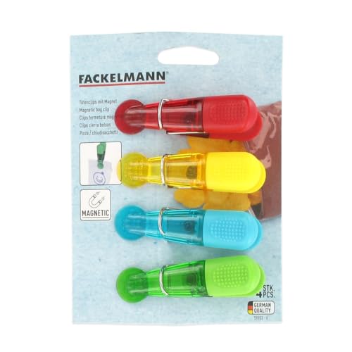 Conjunto 4 Clips Magnéticos Para SAços Fackelmann Multicor Plastico