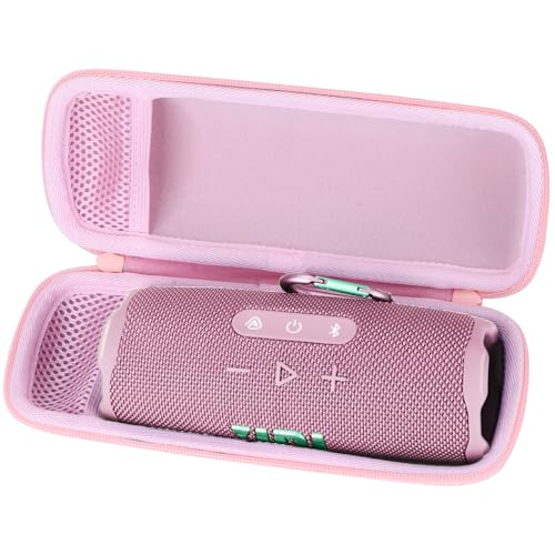 Lebakort Hard Case Compatible with JBL Flip 7 6 5 4 Waterproof Portable Speaker (Pink Case)