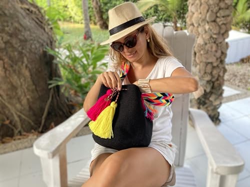 WAYUU bag mochila colombiana, authentic crochet pattern Handmade boho crossbody, Fairtrade Gifts Original from Colombia.2