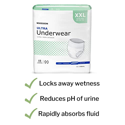 Mckesson Ultra Underwear, Incontinence, Heavy Absorbency, 2Xl, 48 Count #TOP3