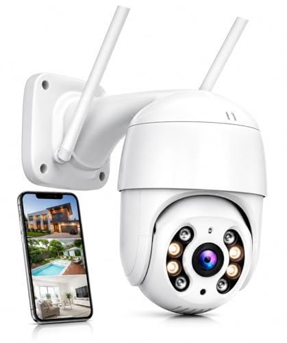 Câmera de Segurança Wi-Fi Externa A8 1080p PTZ 360° com Visão Noturna Colorida, Áudio Bidirecional, App ICSee em Português, Homologação Anatel e IP66