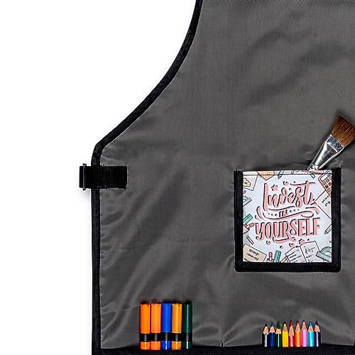 Image of Echo Boomers Multipurpose Teens Waterpoof Washable Apron with 4 pockets for Cooking, Art Painting and School (7 to 14 yrs- 23x18)