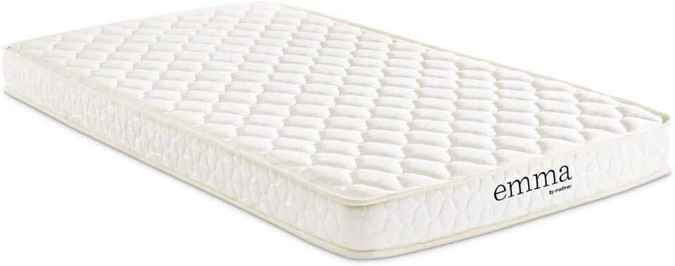 Modway Emma 6" Twin Mattress Foam Set of 2, White