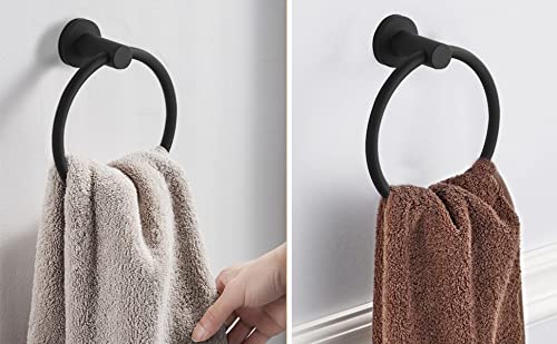 Suntai Towel Ring Bathroom Accessory Stainless Steel Wall Mouted Hand Towel Ring Matte Black #TOP7