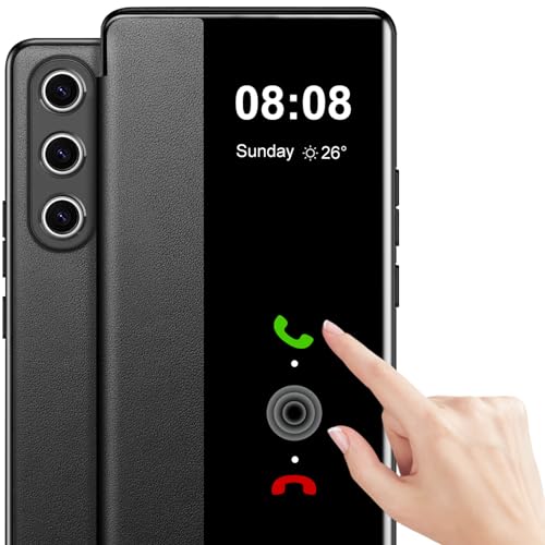 for Samsung Galaxy S26 Case Flip Leather Clear S-View [Touchable Window] for Samsung S26 Phone Case Smart Window Hard Flip Shockproof Protective Cover Galaxy S26 5G Case Clear View by Hovisi - Used condition - US$7.69