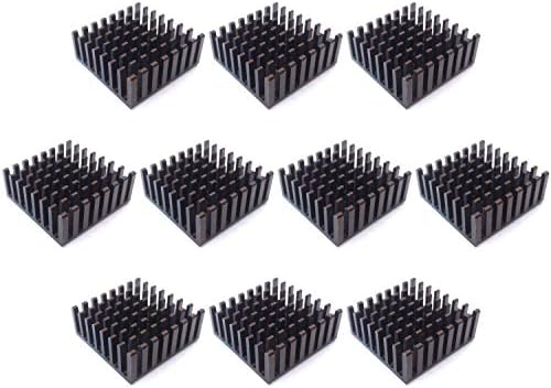 Easycargo 10pcs 20mm Heatsink Kit 20x20x10mm + 3M 8810 thermal conductive adhesive tape, cooler Heat Sink