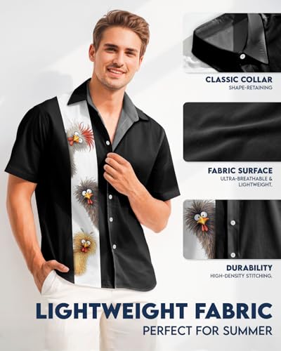 Image of 99TIMORO Fathers Film Button Down Shirt for Men, Funny Hawaiian Short Sleeve Top, Summer Beach Gifts