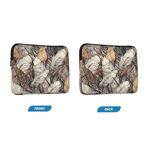 Funda para portátil 13-14 pulg impermeable plumas blanco marrón miniatura 2