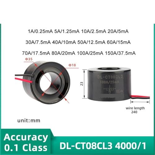 Transformateur de courant DL-CT08CL3 pour sécuriser et mesurer la consommation 5A à 150A - 2