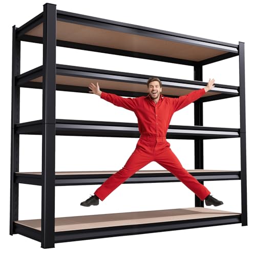 72''H*46''W Garage Shelving, 2500LBS Heavy Duty Shelvings, Adjustable Garag Storage Shelves, 5 Tier...