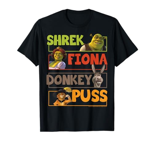 Image of Shrek Group Shot Character Stack T-Shirt